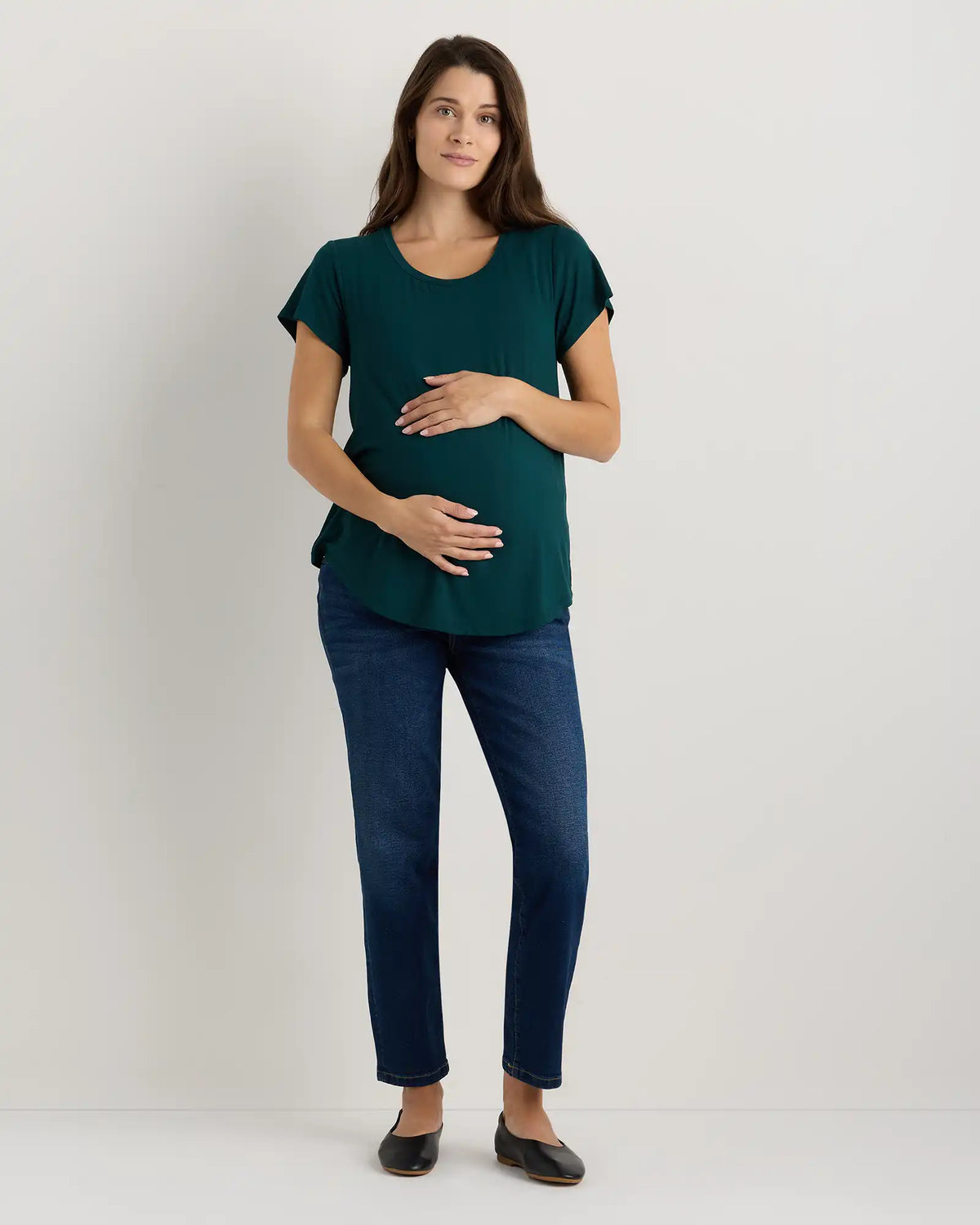 Bamboo Jersey Nursing Scoop Neck Tee