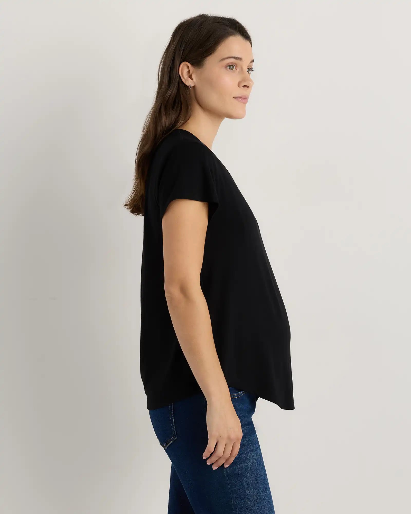 Bamboo Jersey Nursing Scoop Neck Tee