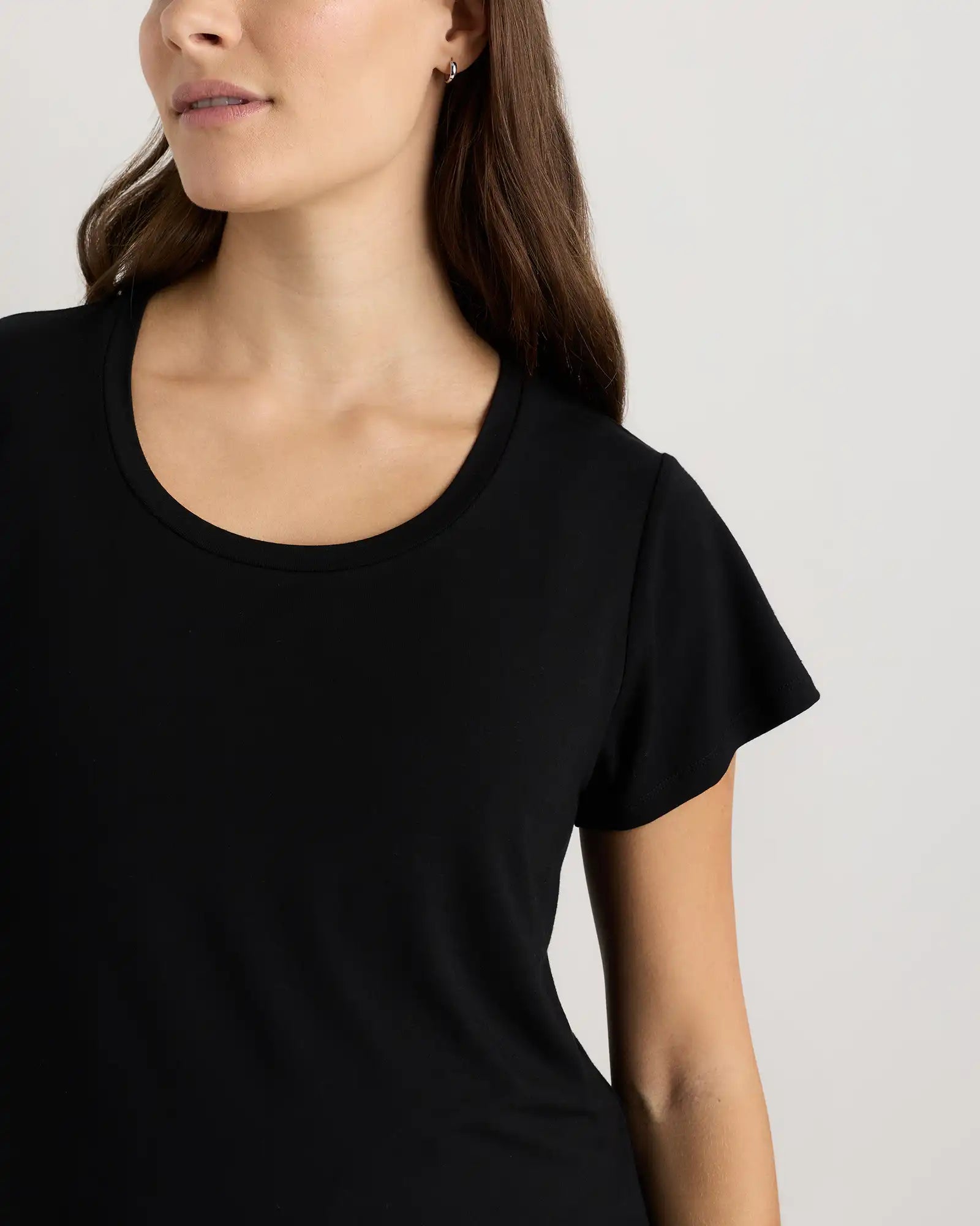 Bamboo Jersey Nursing Scoop Neck Tee