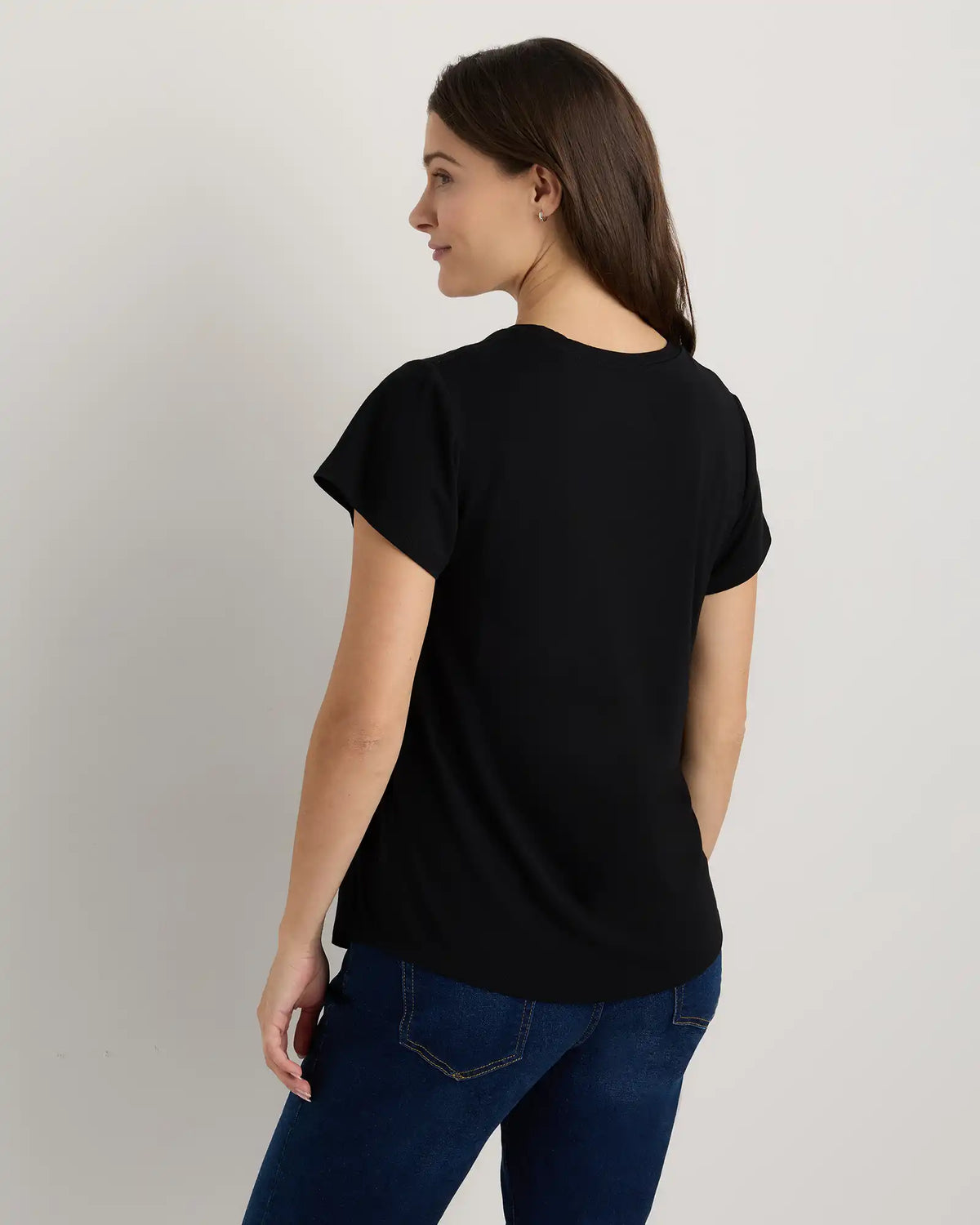 Bamboo Jersey Nursing Scoop Neck Tee