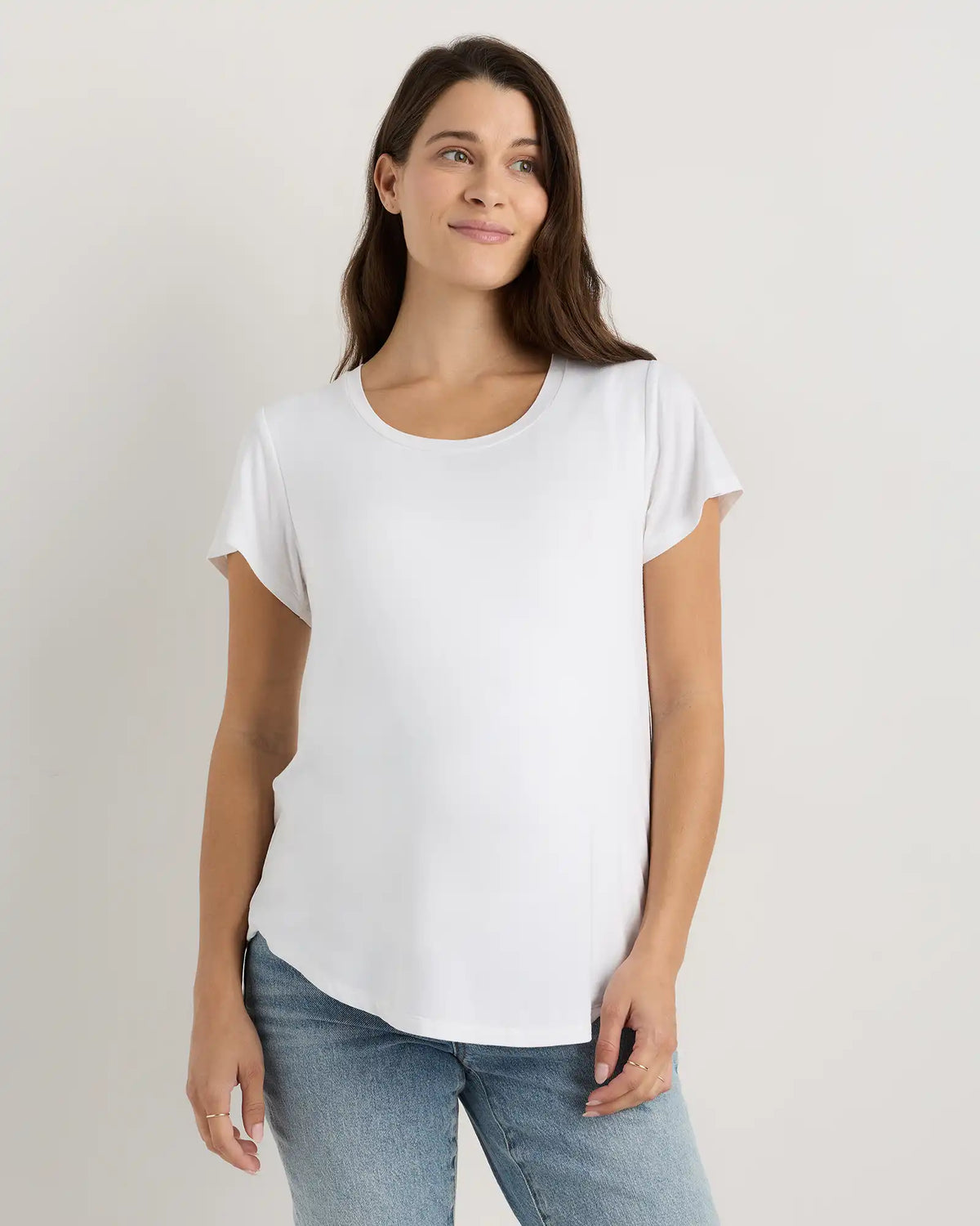 Bamboo Jersey Nursing Scoop Neck Tee