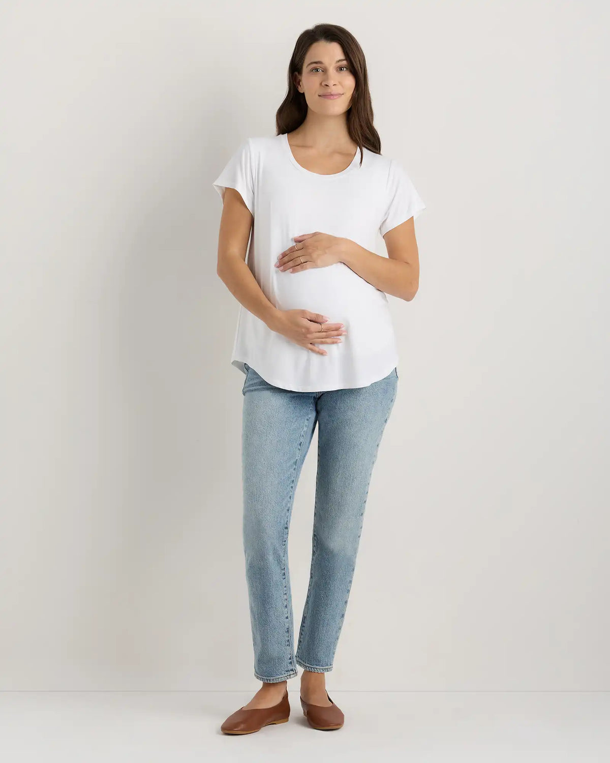 Bamboo Jersey Nursing Scoop Neck Tee