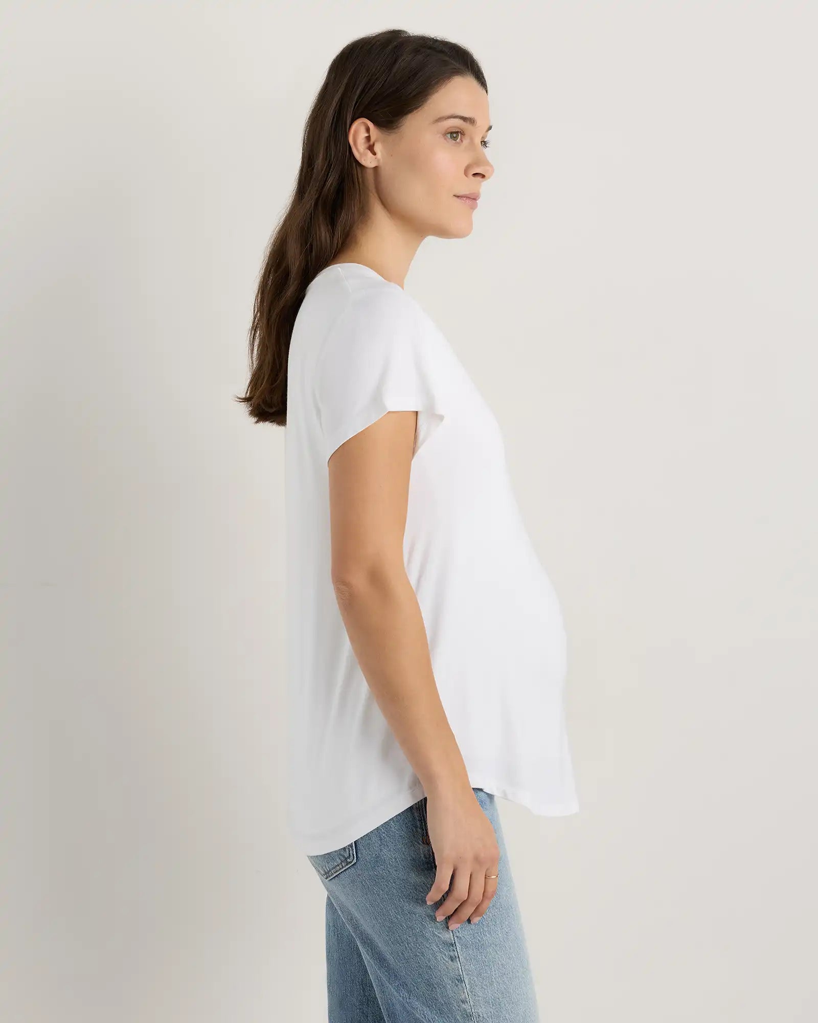 Bamboo Jersey Nursing Scoop Neck Tee