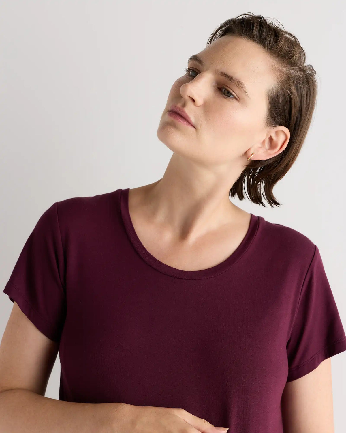 Bamboo Jersey Nursing Scoop Neck Tee