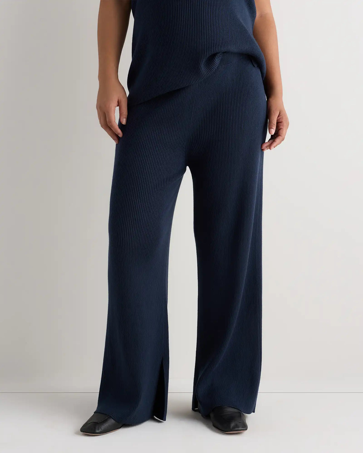 Cotton Cashmere Maternity Wide Leg Pants