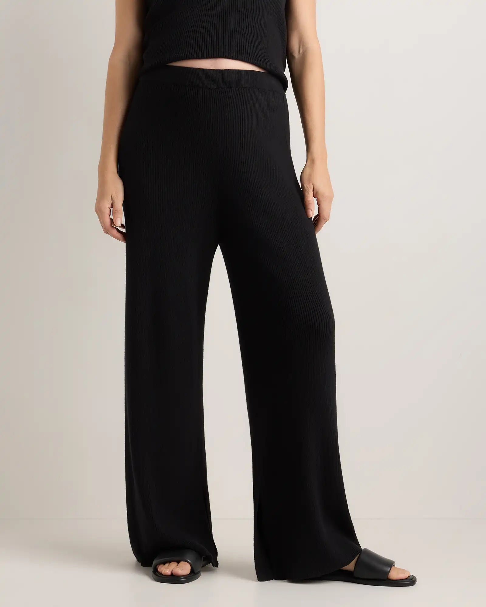Cotton Cashmere Maternity Wide Leg Pants