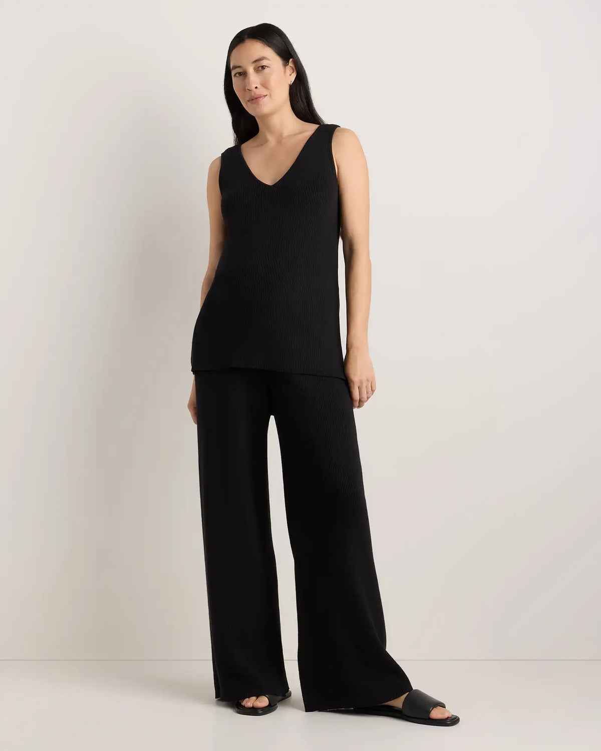 Cotton Cashmere Maternity Wide Leg Pants