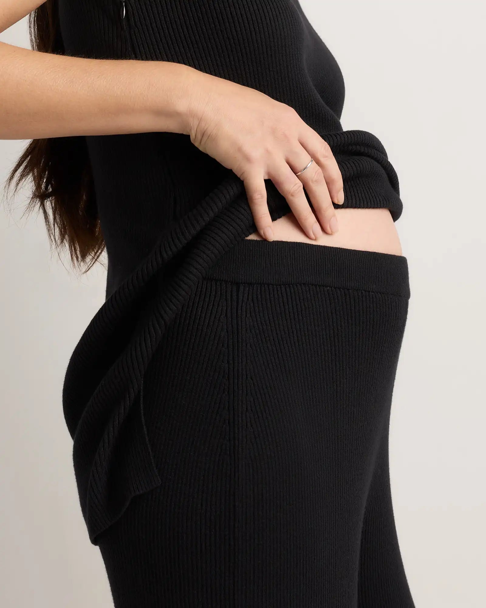Cotton Cashmere Maternity Wide Leg Pants