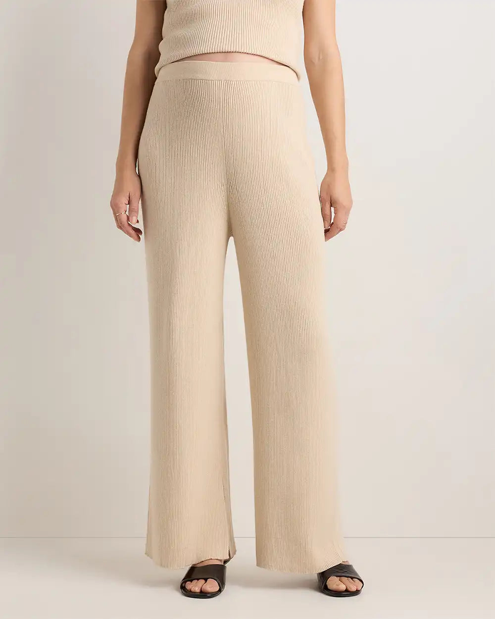 Cotton Cashmere Maternity Wide Leg Pants