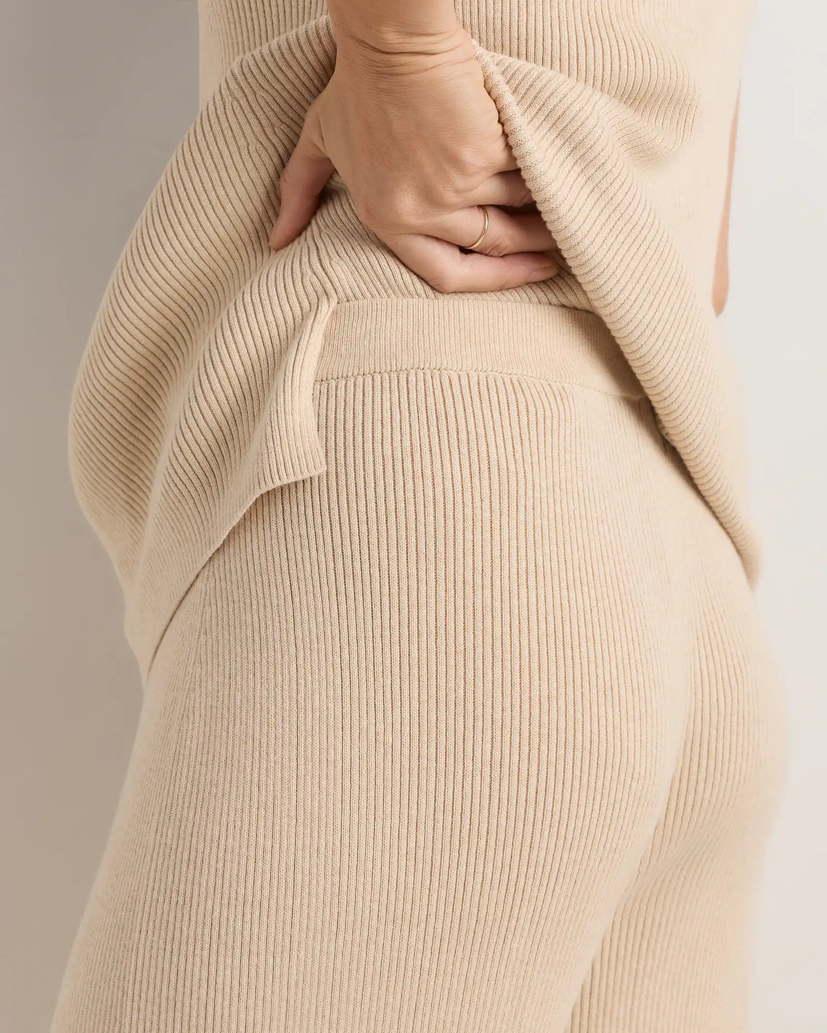 Cotton Cashmere Maternity Wide Leg Pants