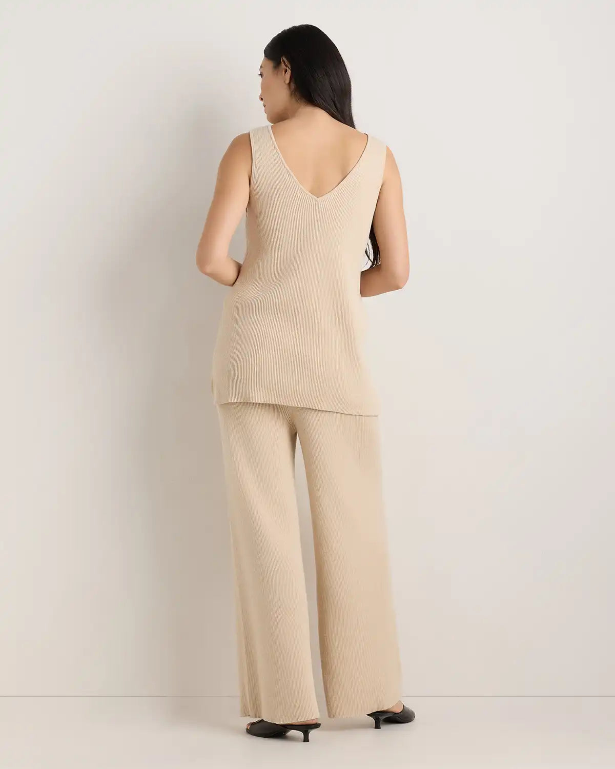 Cotton Cashmere Maternity Wide Leg Pants