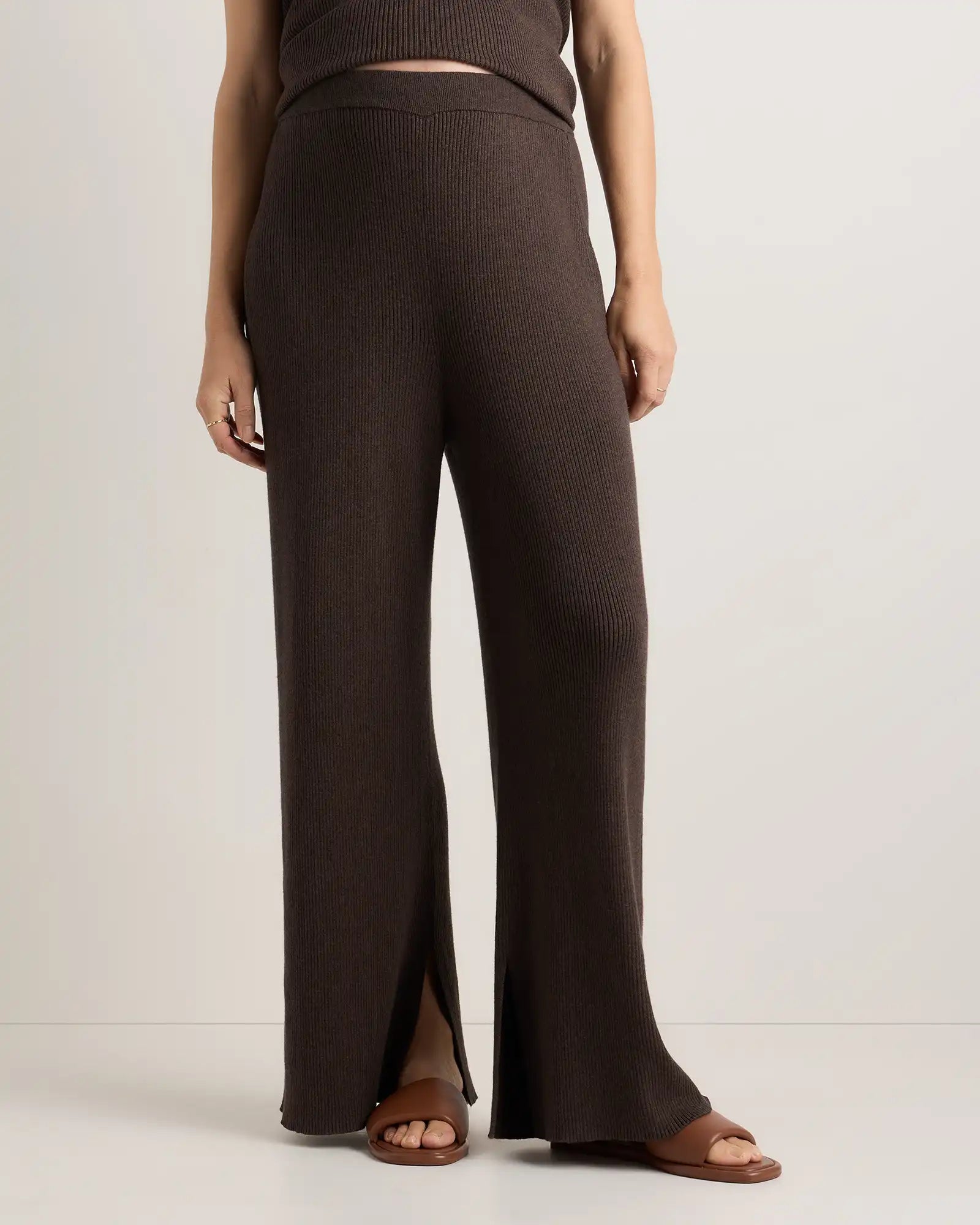 Cotton Cashmere Maternity Wide Leg Pants