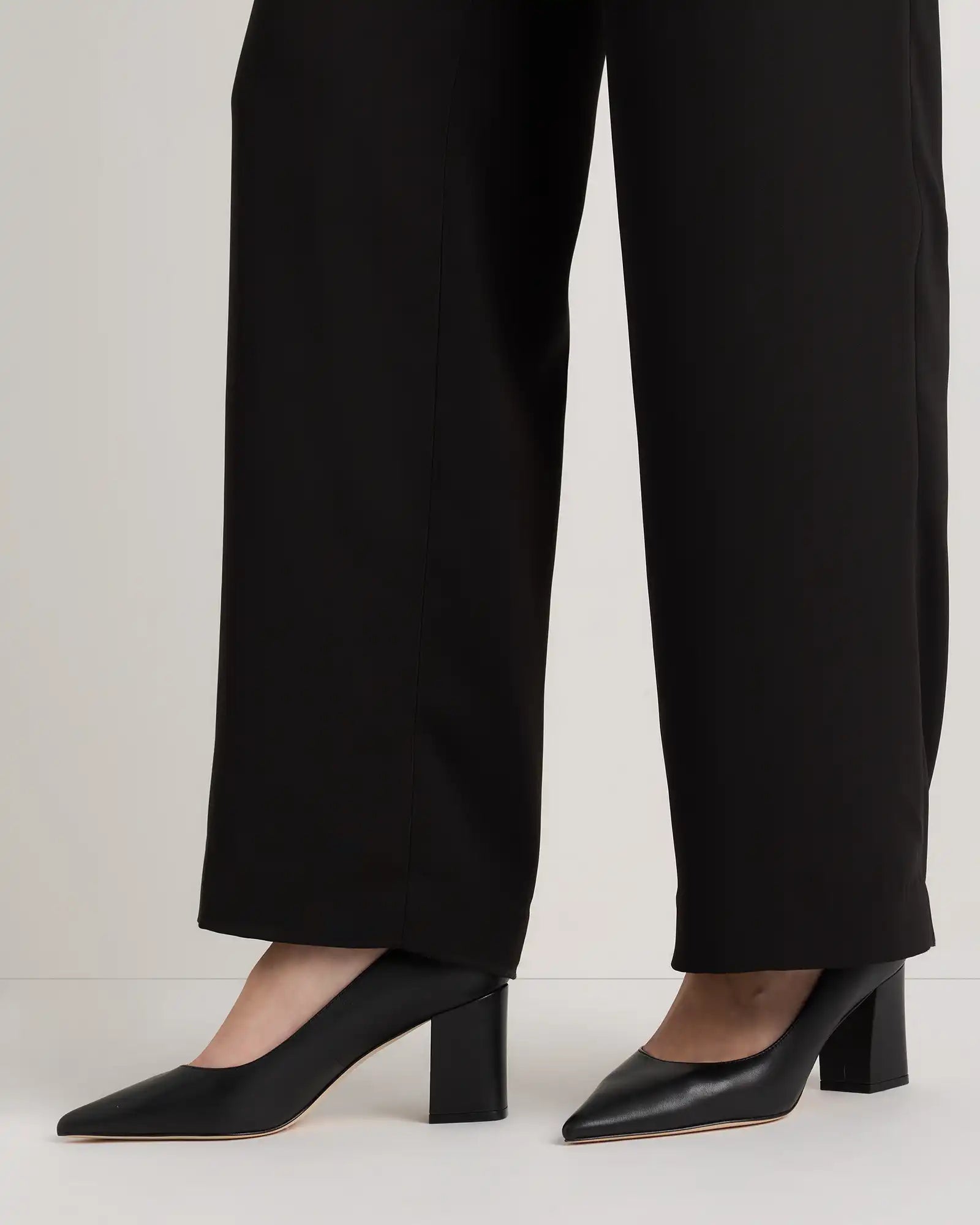 Italian Leather 65mm Block Heel Pump