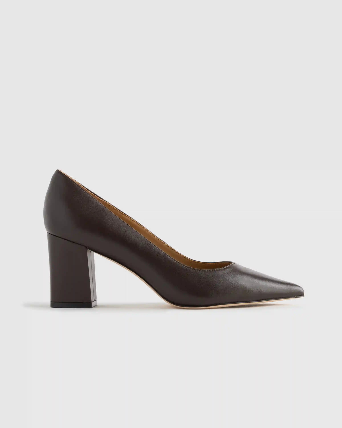 Italian Leather 65mm Block Heel Pump