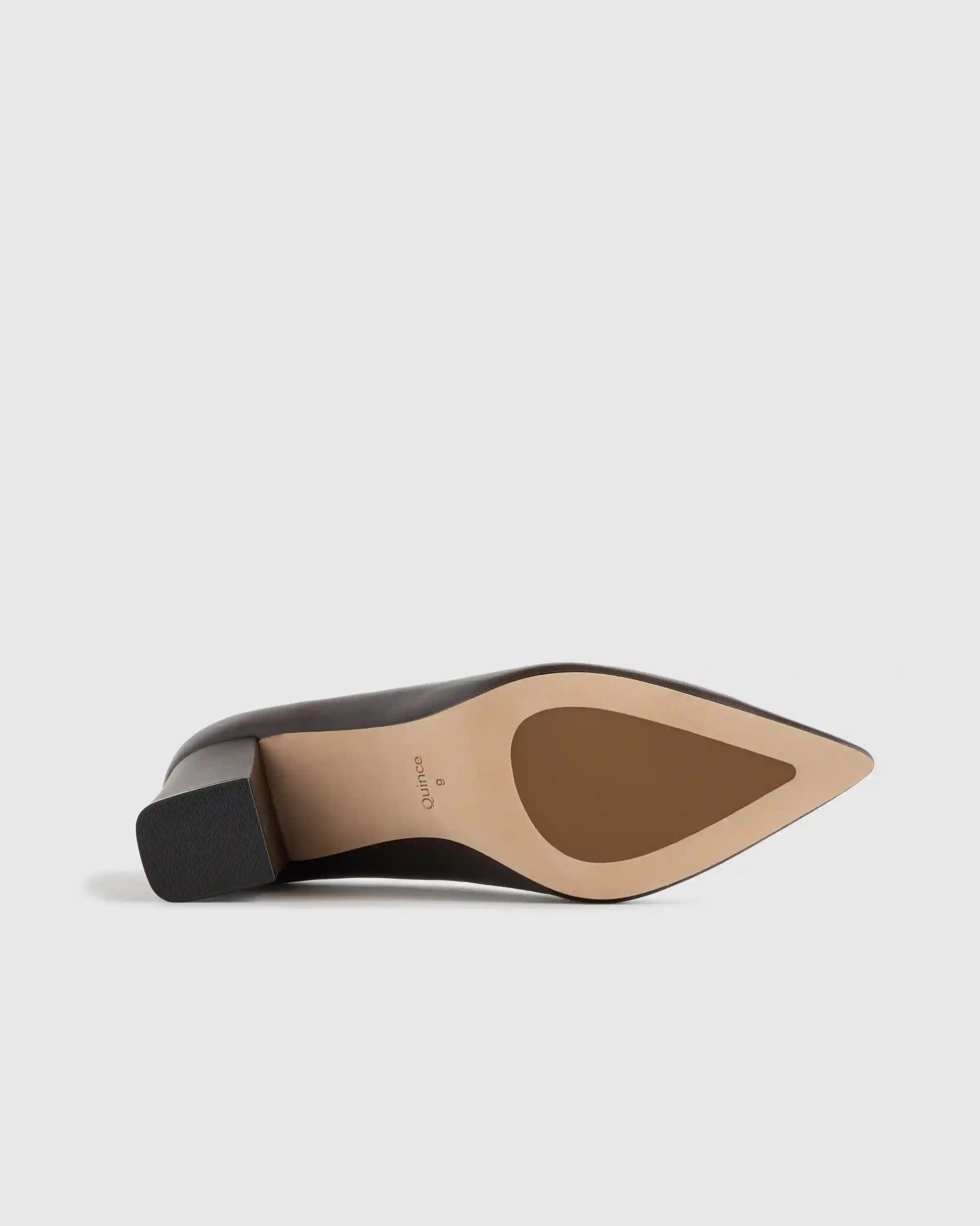 Italian Leather 65mm Block Heel Pump