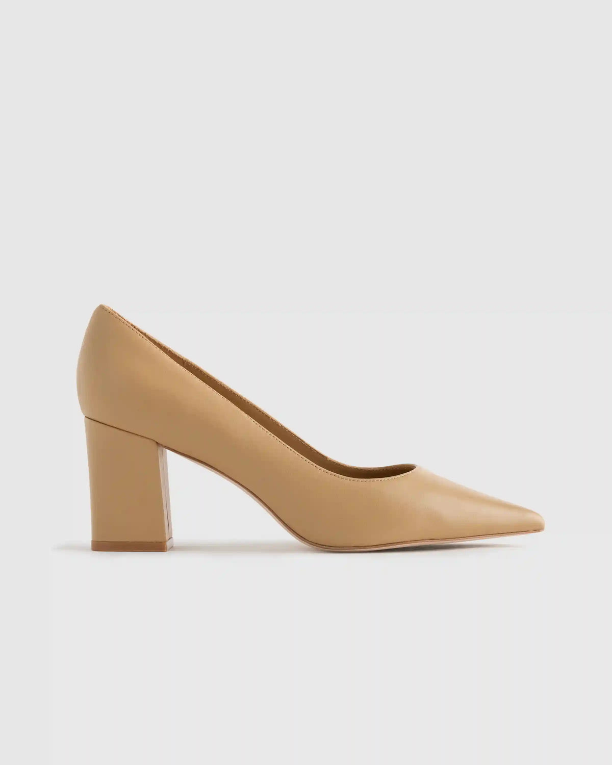 Italian Leather 65mm Block Heel Pump