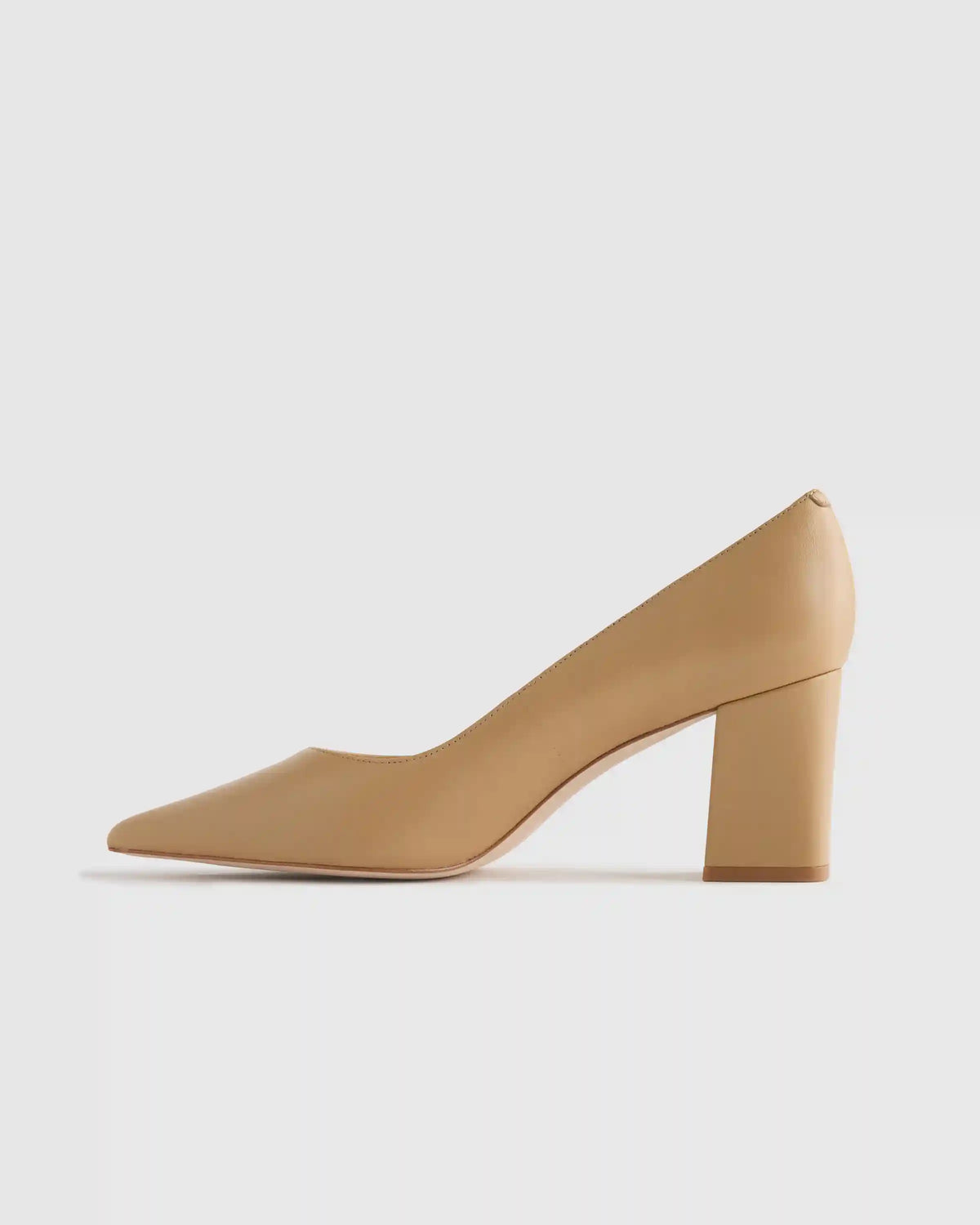 Italian Leather 65mm Block Heel Pump