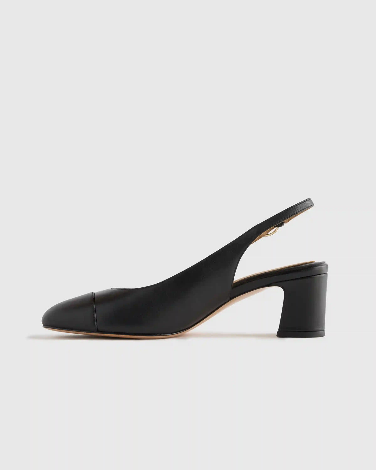Italian Leather 65mm Cap Toe Slingback
