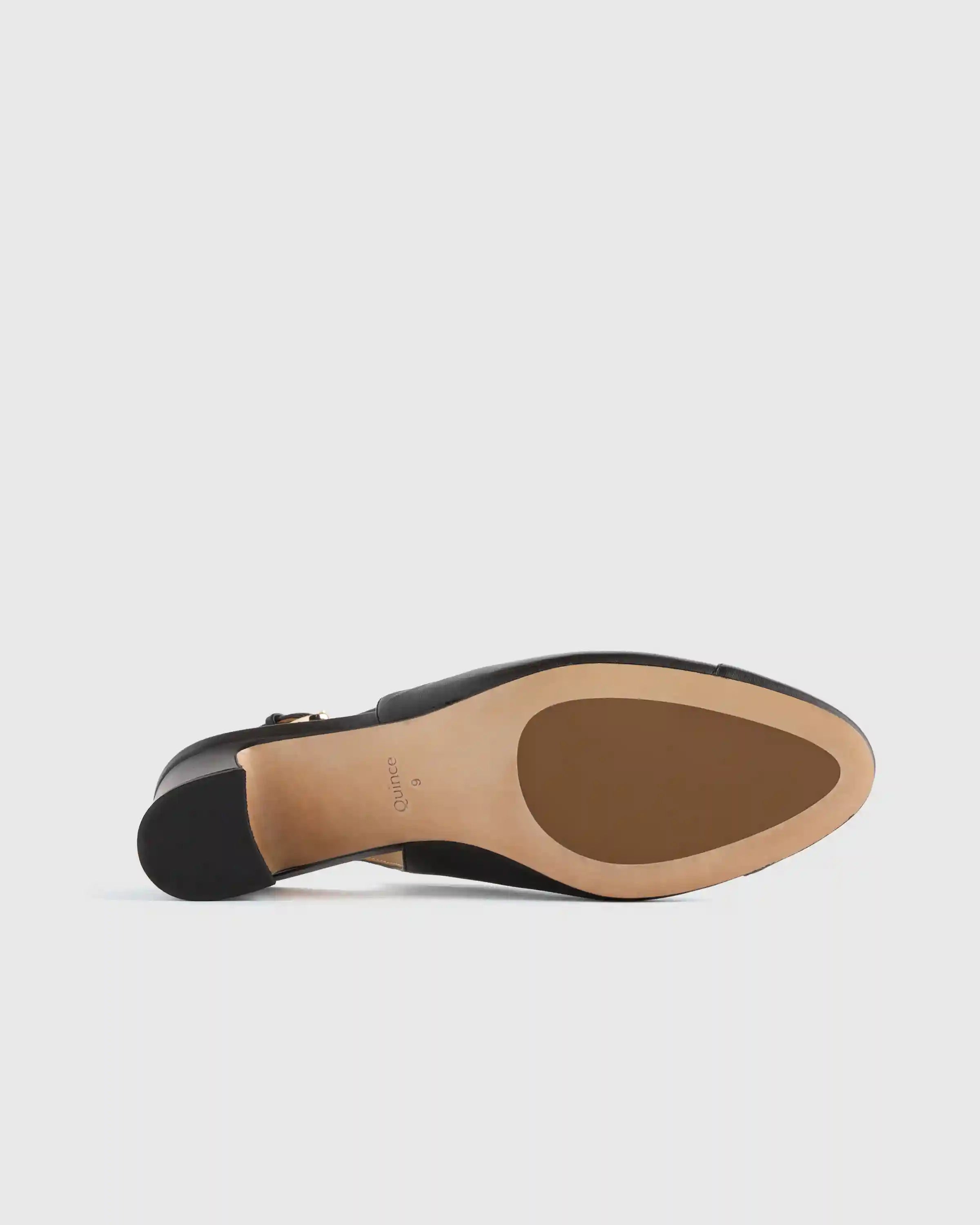 Italian Leather 65mm Cap Toe Slingback