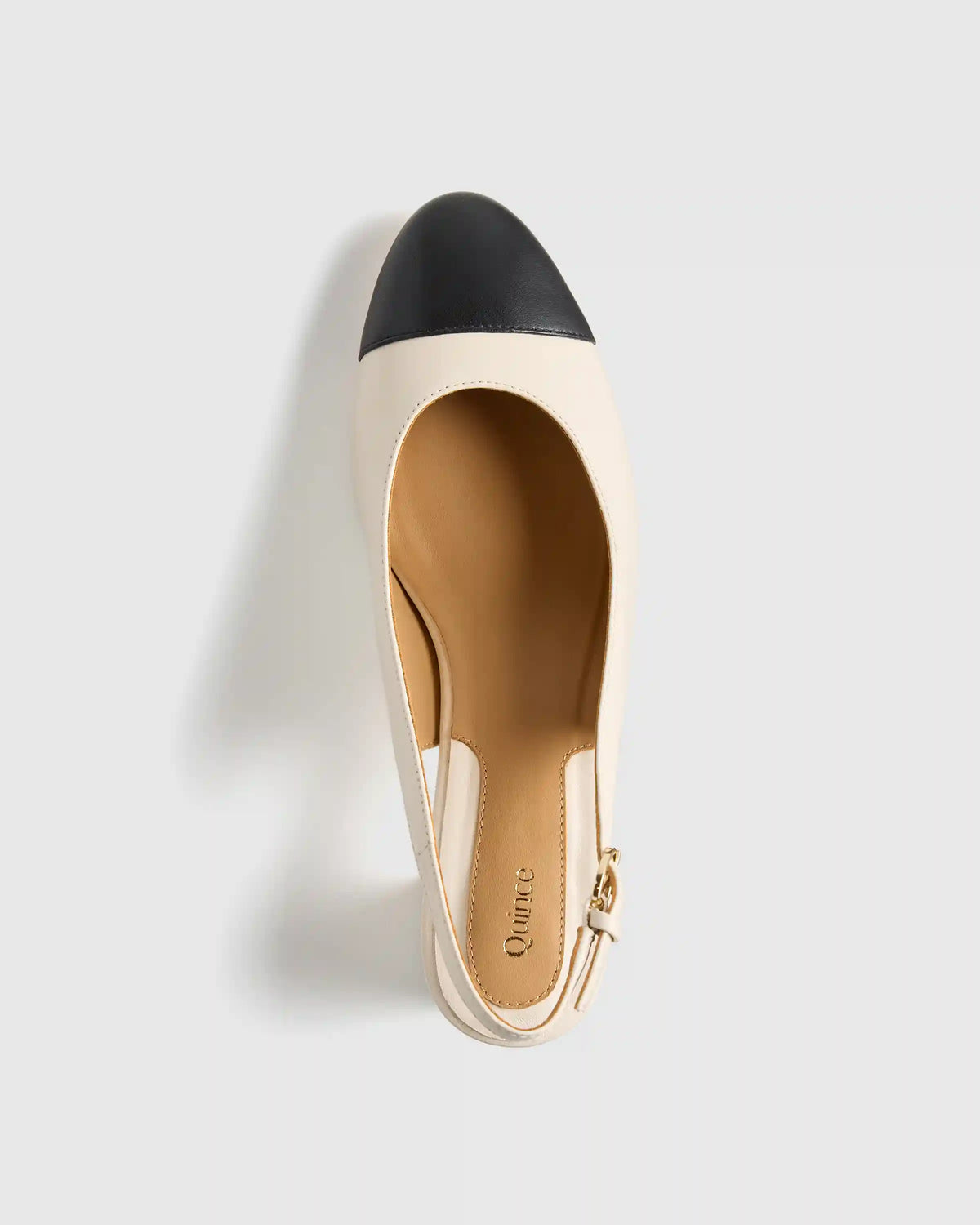 Italian Leather 65mm Cap Toe Slingback