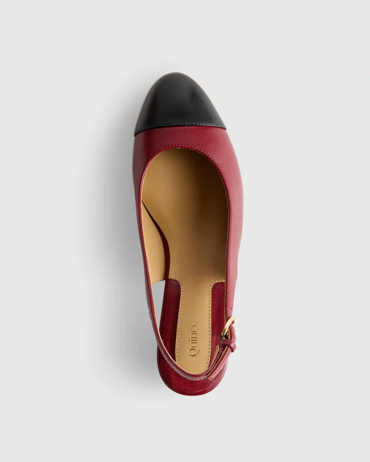 Italian Leather 65mm Cap Toe Slingback