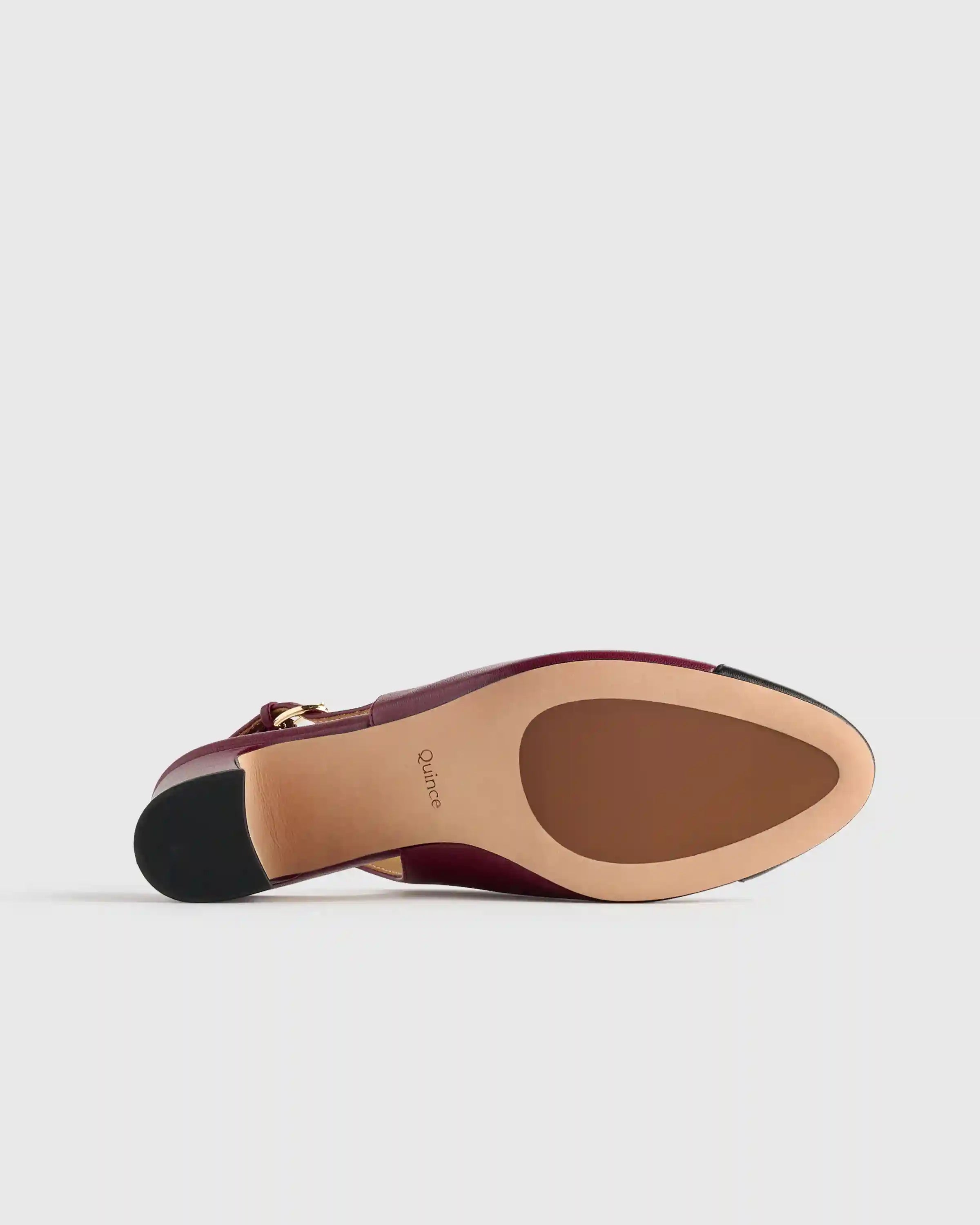 Italian Leather 65mm Cap Toe Slingback