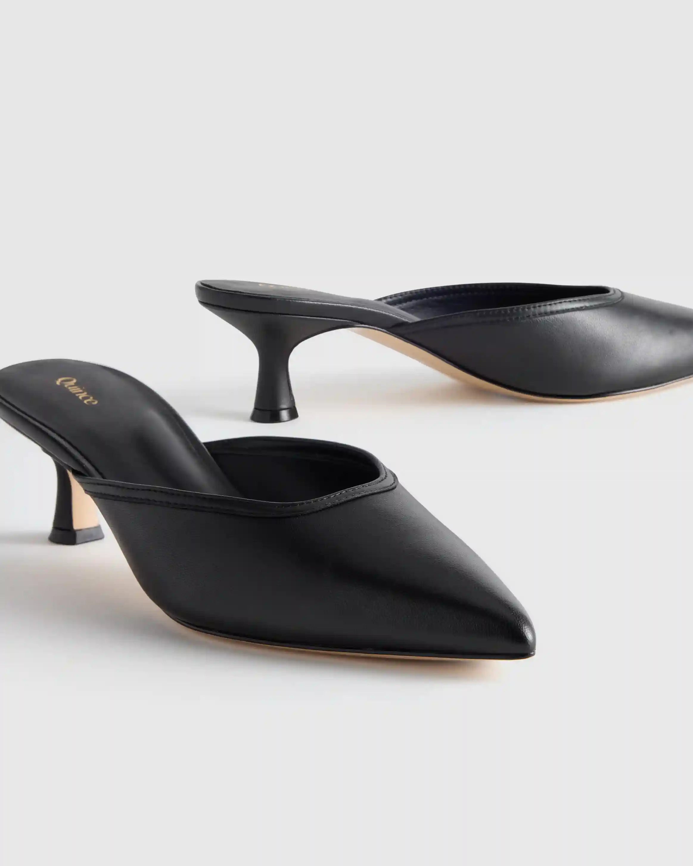 Italian Leather 55mm Kitten Heel Mule