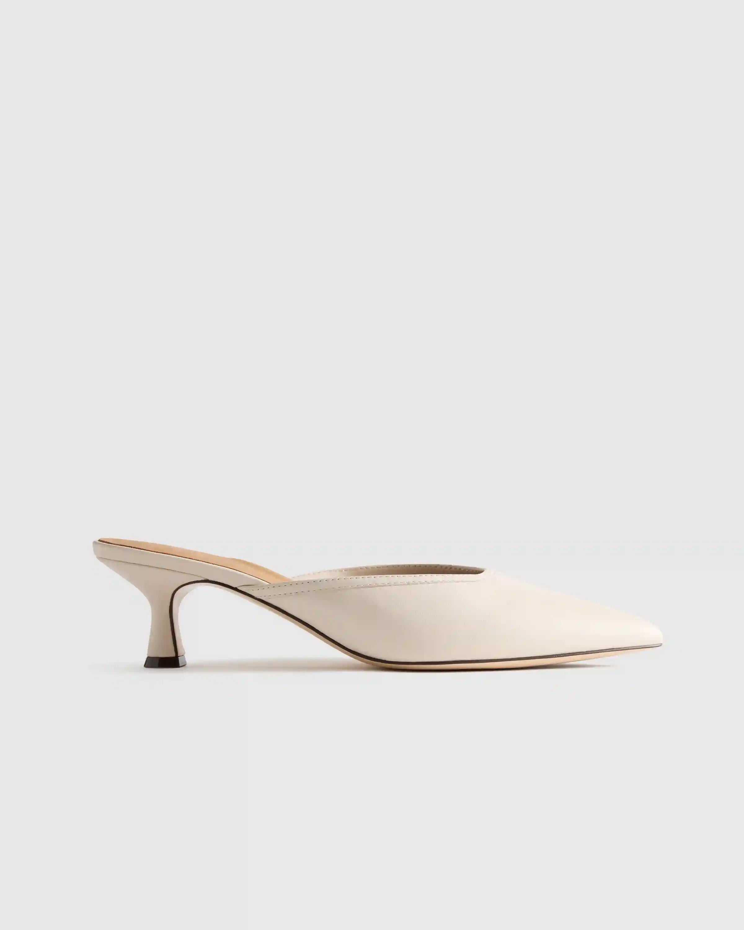 Italian Leather 55mm Kitten Heel Mule
