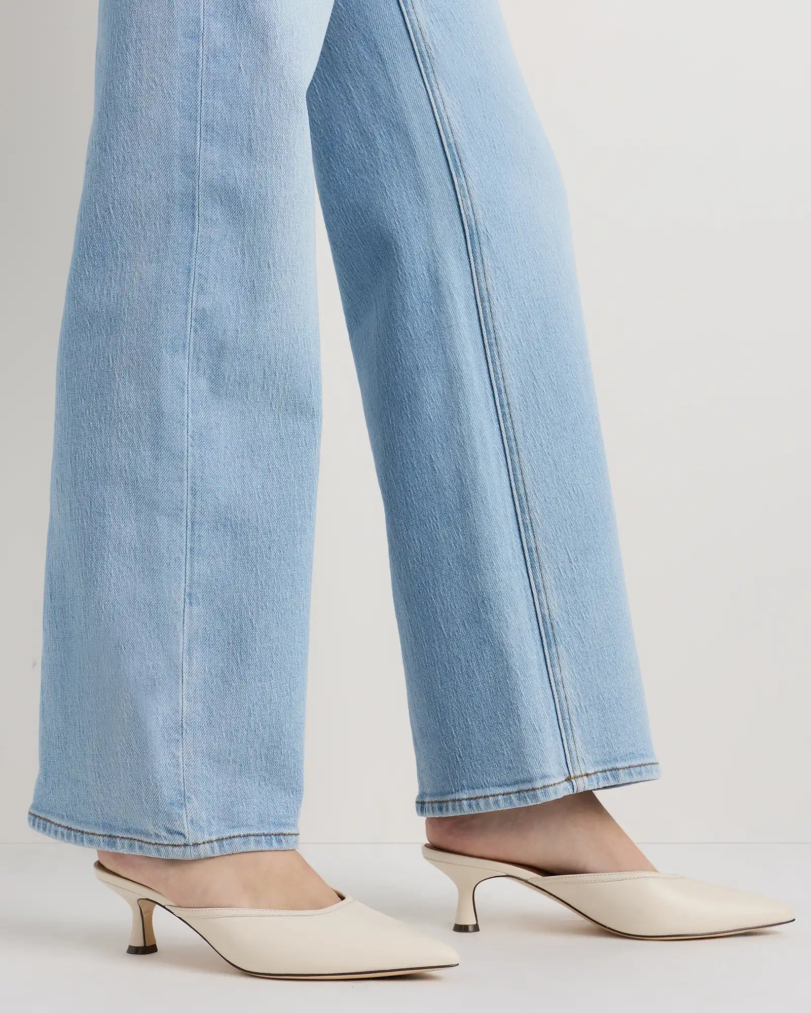 Italian Leather 55mm Kitten Heel Mule