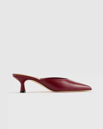 Italian Leather 55mm Kitten Heel Mule