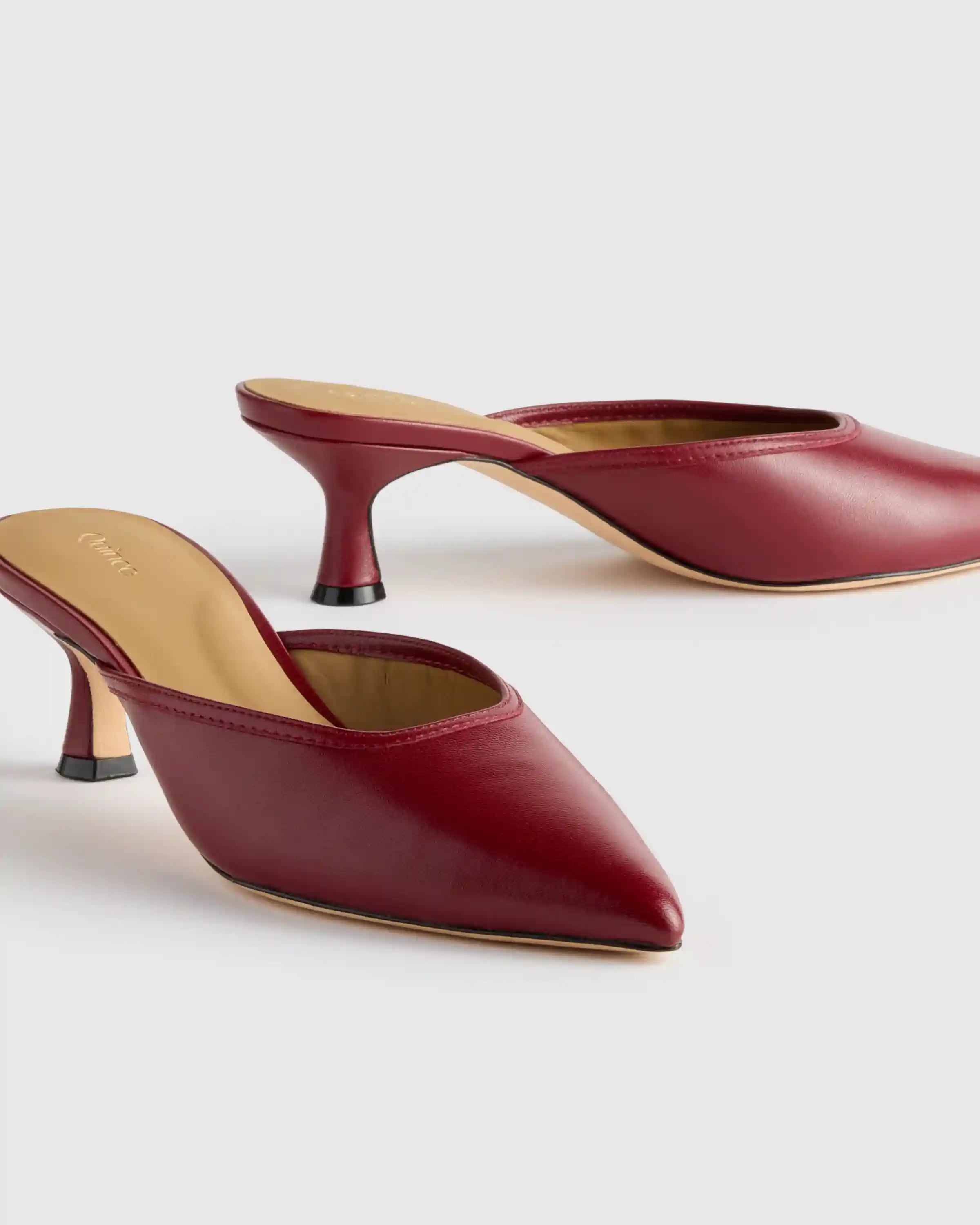 Italian Leather 55mm Kitten Heel Mule