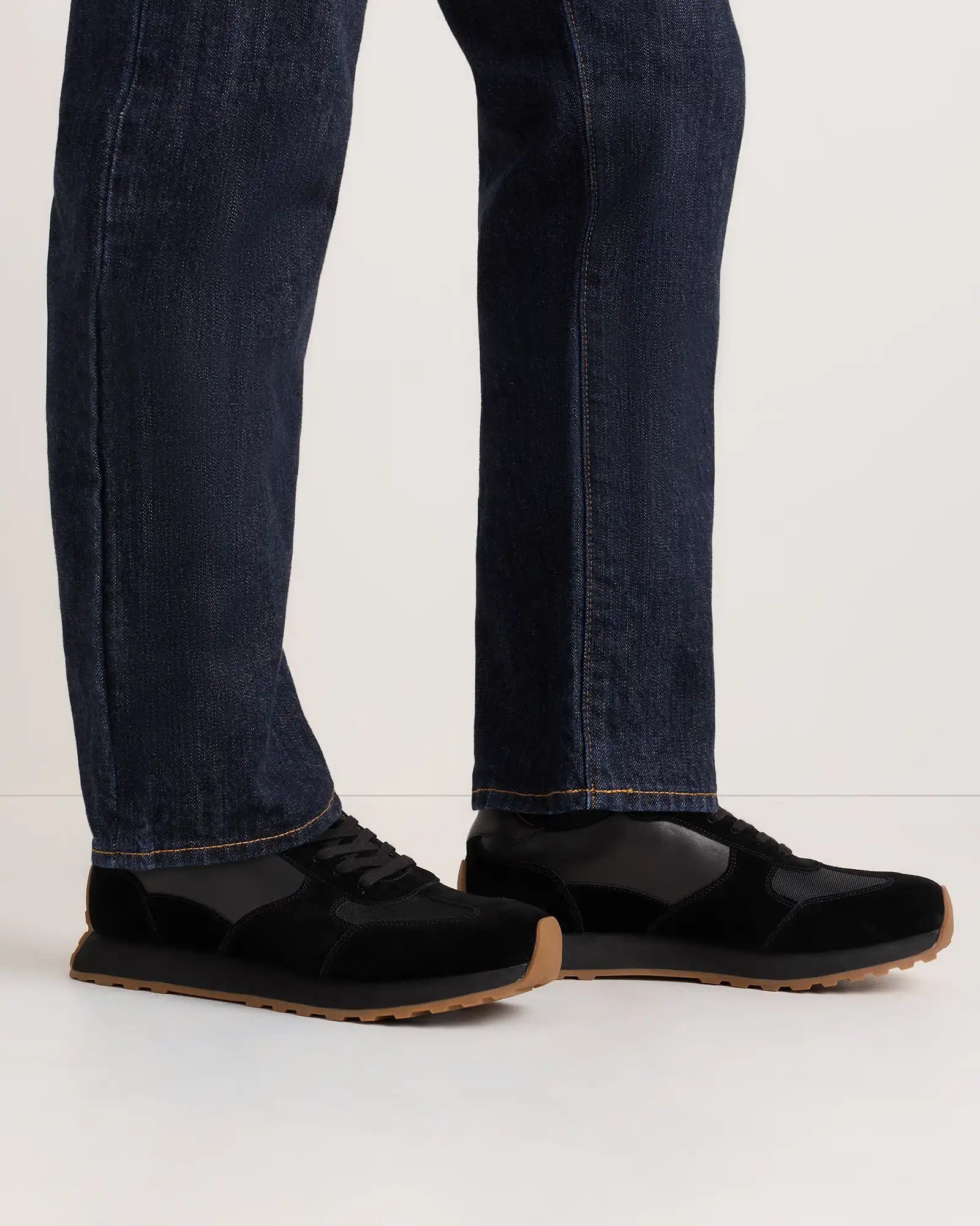 Italian Leather and Suede Retro Runner
