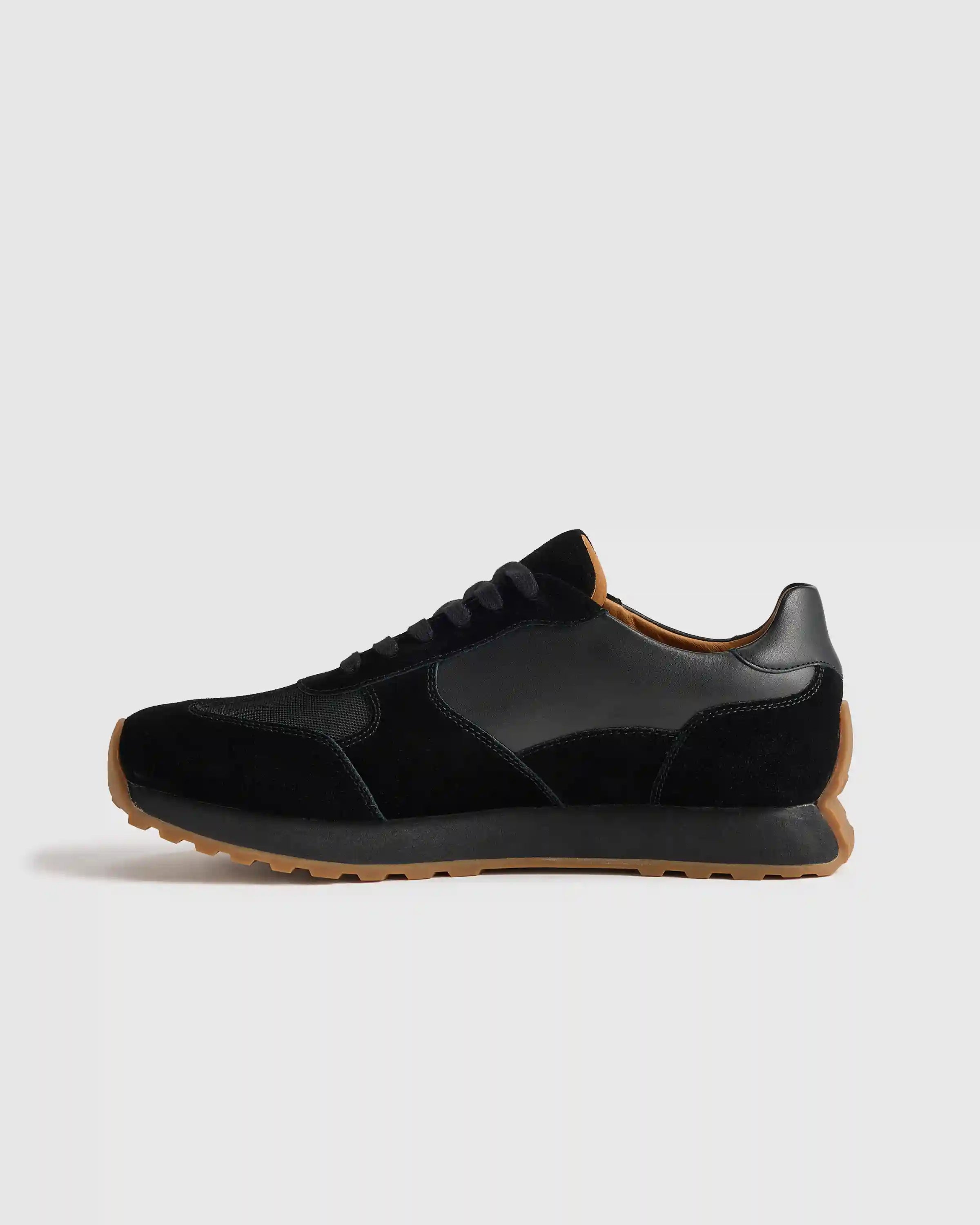Italian Leather and Suede Retro Runner