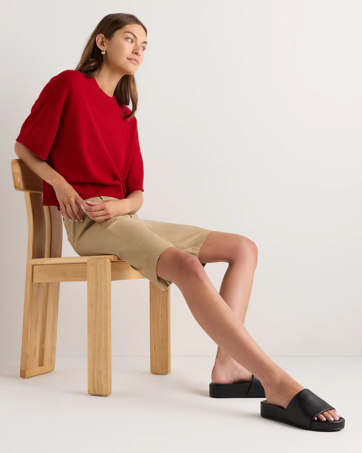 Italian Leather Platform Slide Sandal