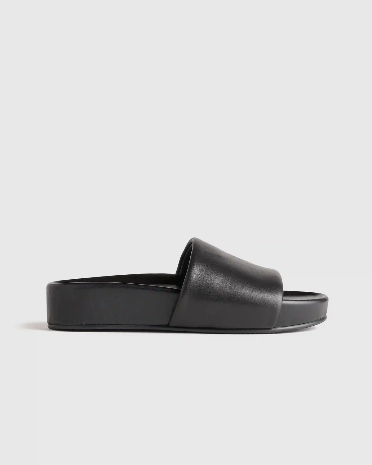 Italian Leather Platform Slide Sandal