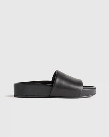 Italian Leather Platform Slide Sandal
