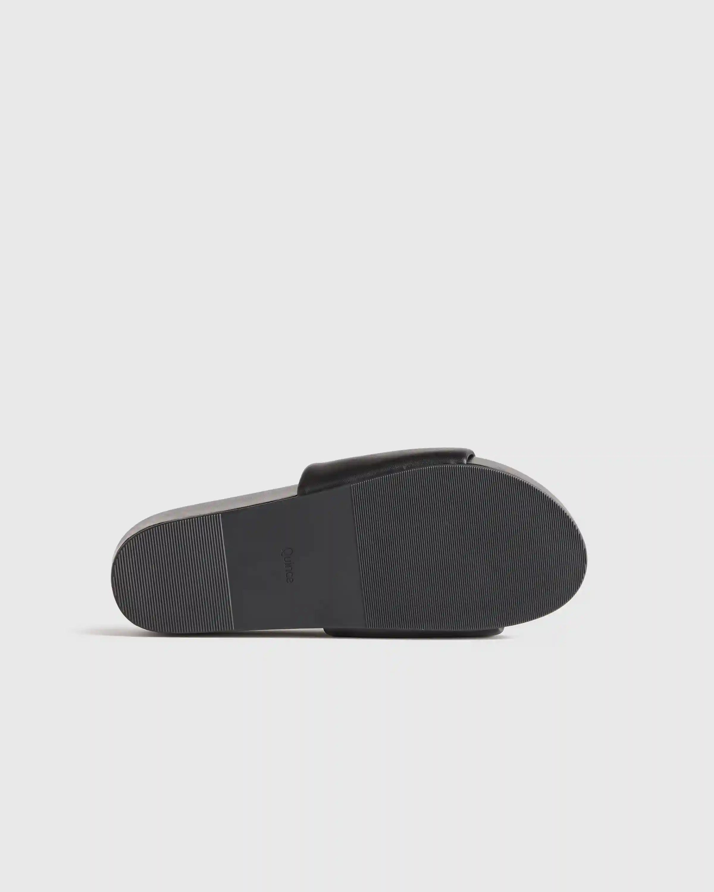 Italian Leather Platform Slide Sandal
