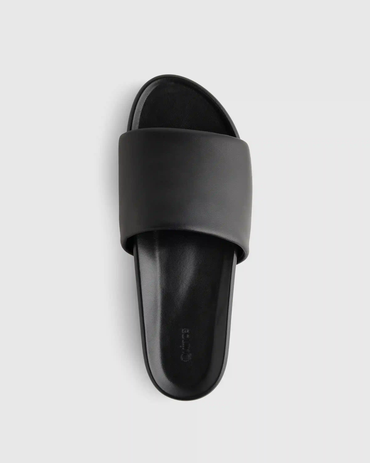 Italian Leather Platform Slide Sandal