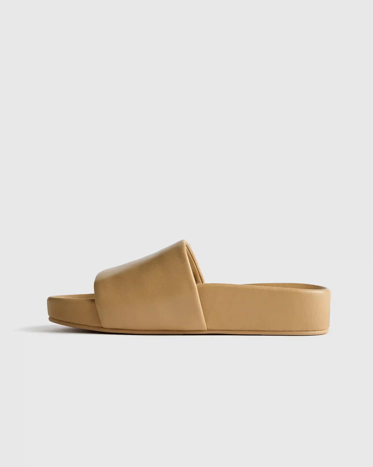 Italian Leather Platform Slide Sandal