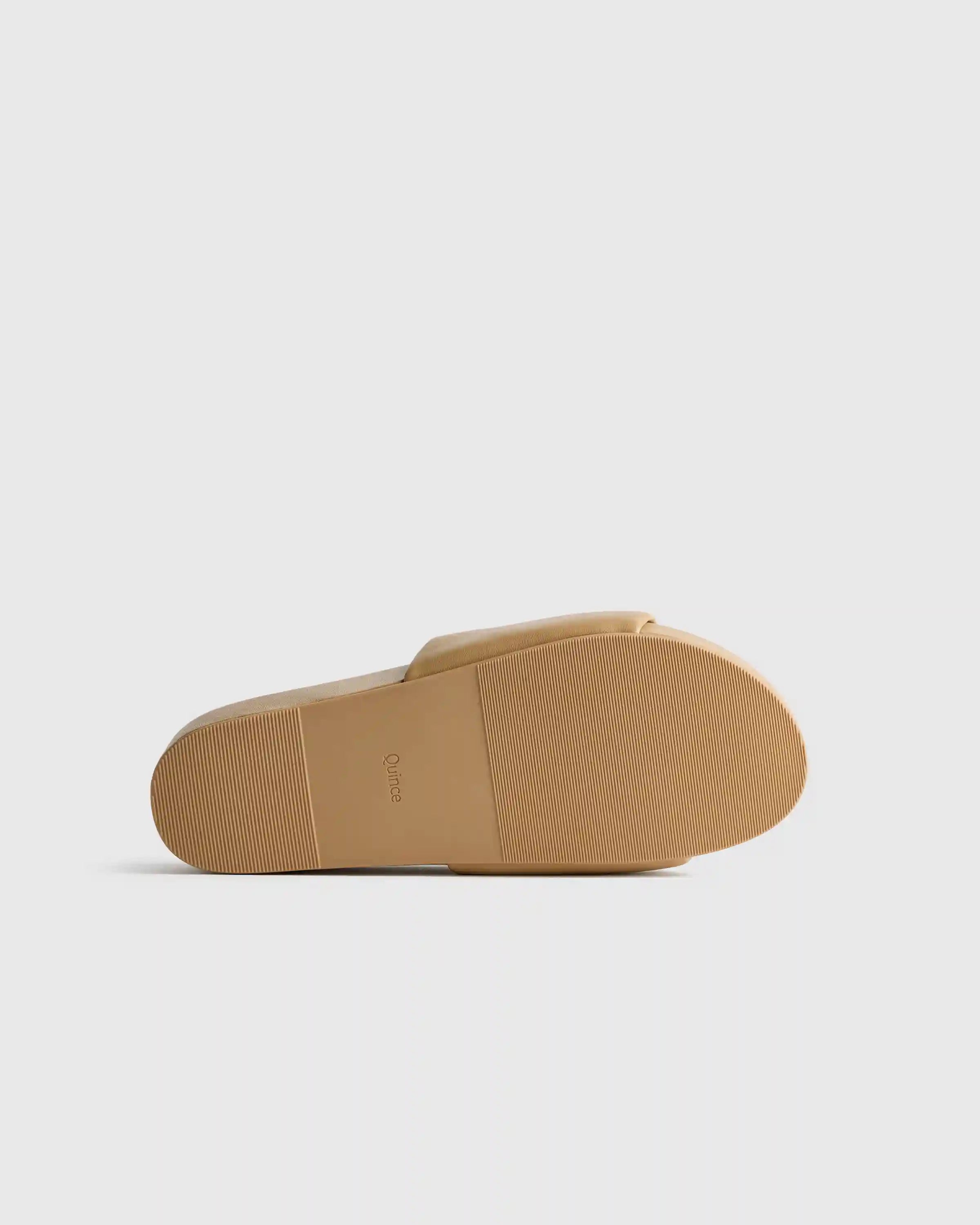 Italian Leather Platform Slide Sandal