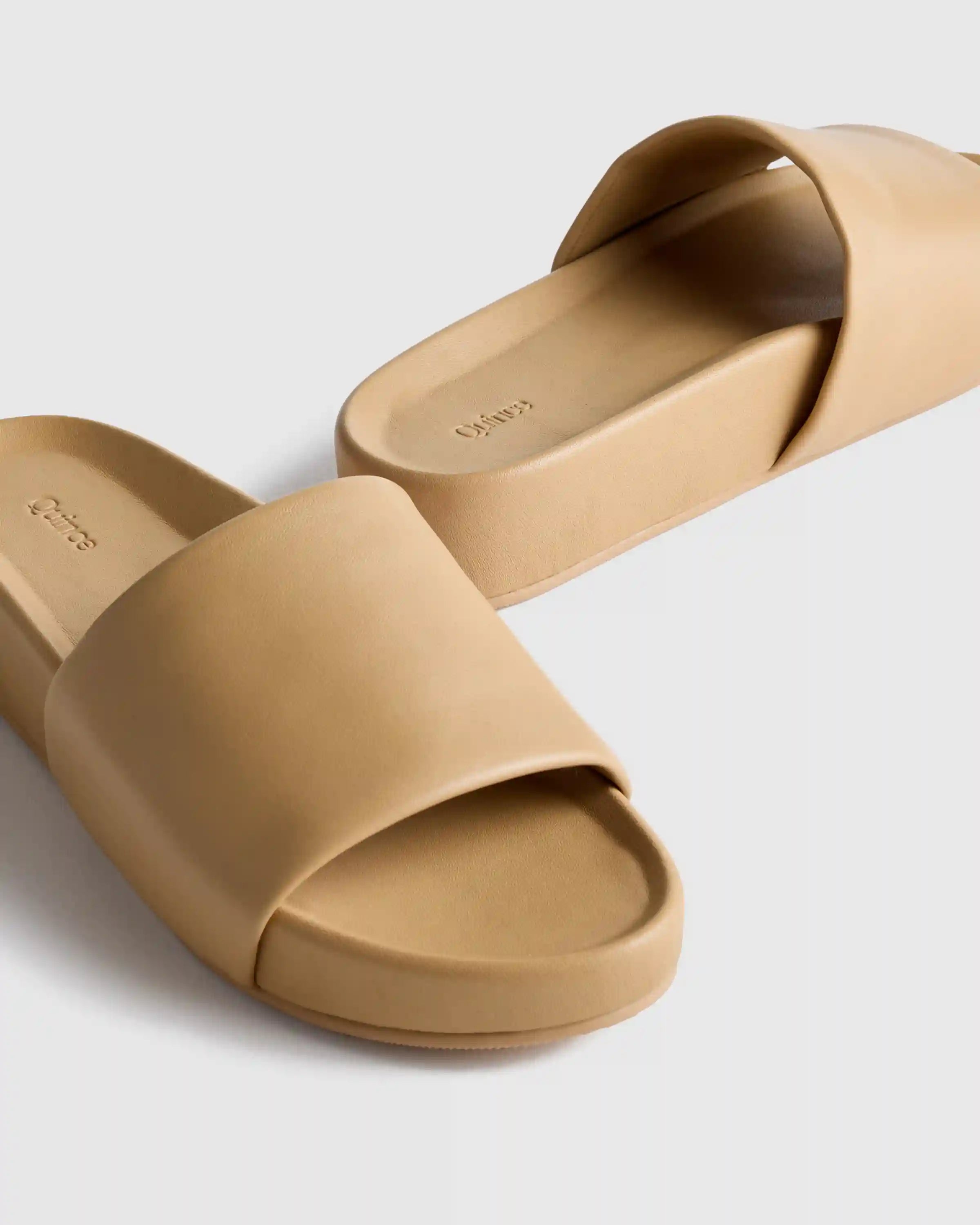 Italian Leather Platform Slide Sandal