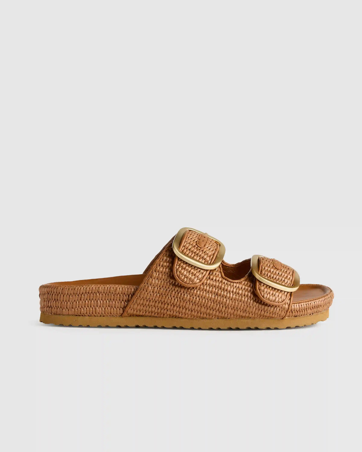 Raffia Double Buckle Sandal