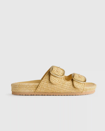 Raffia Double Buckle Sandal