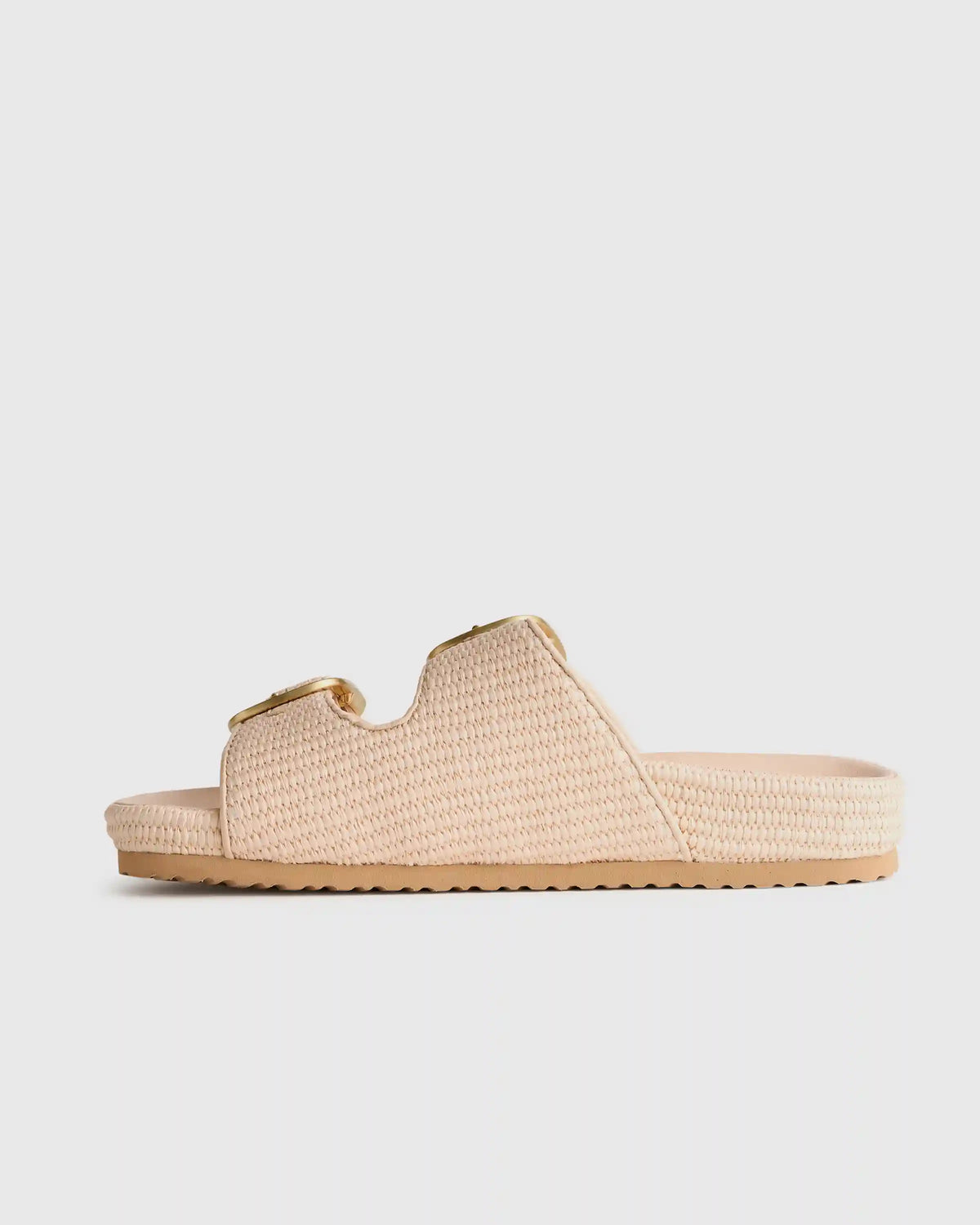 Raffia Double Buckle Sandal