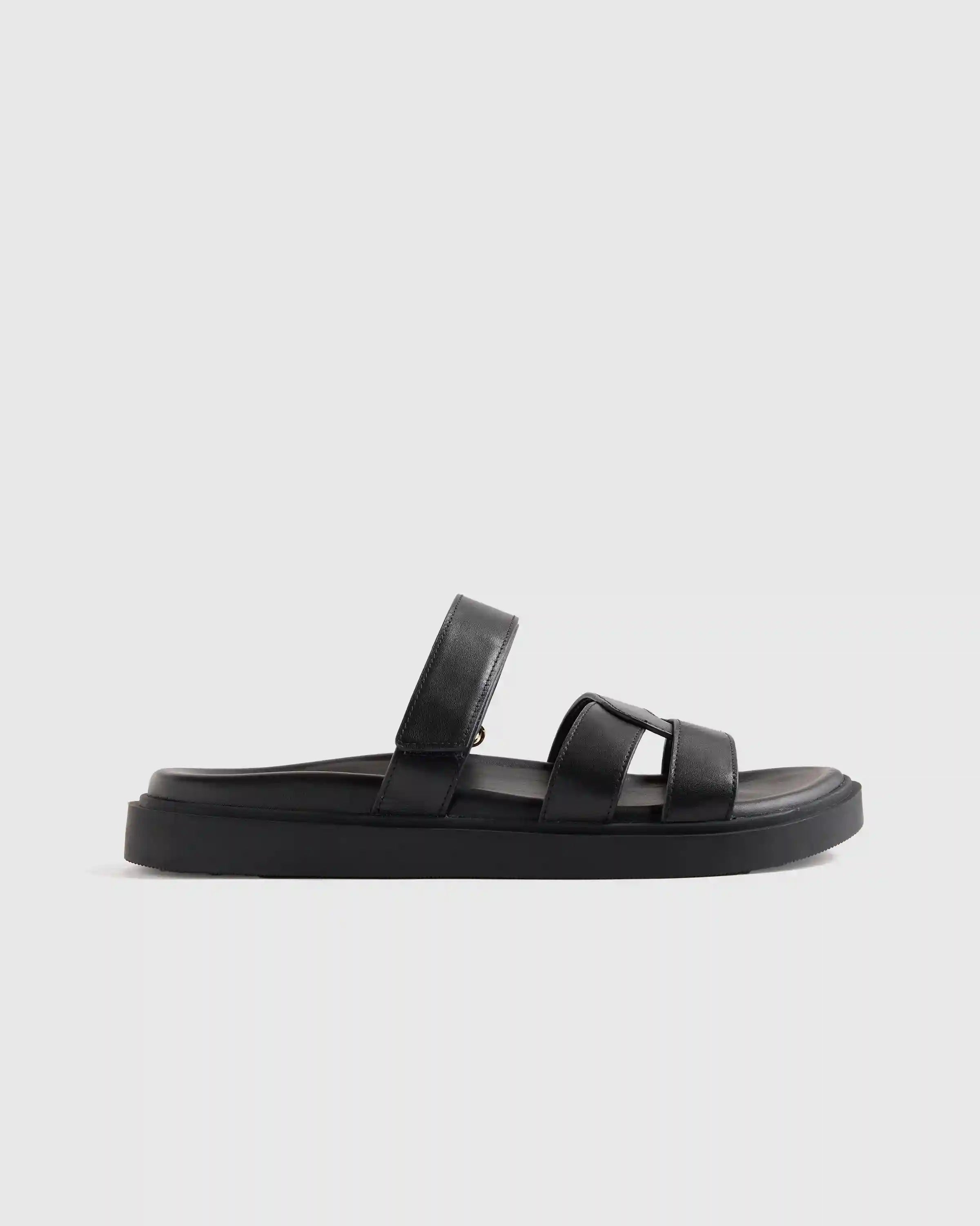 Italian Leather Sport Slide Sandal