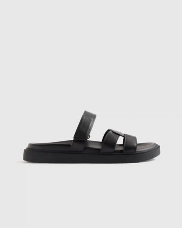 Italian Leather Sport Slide Sandal