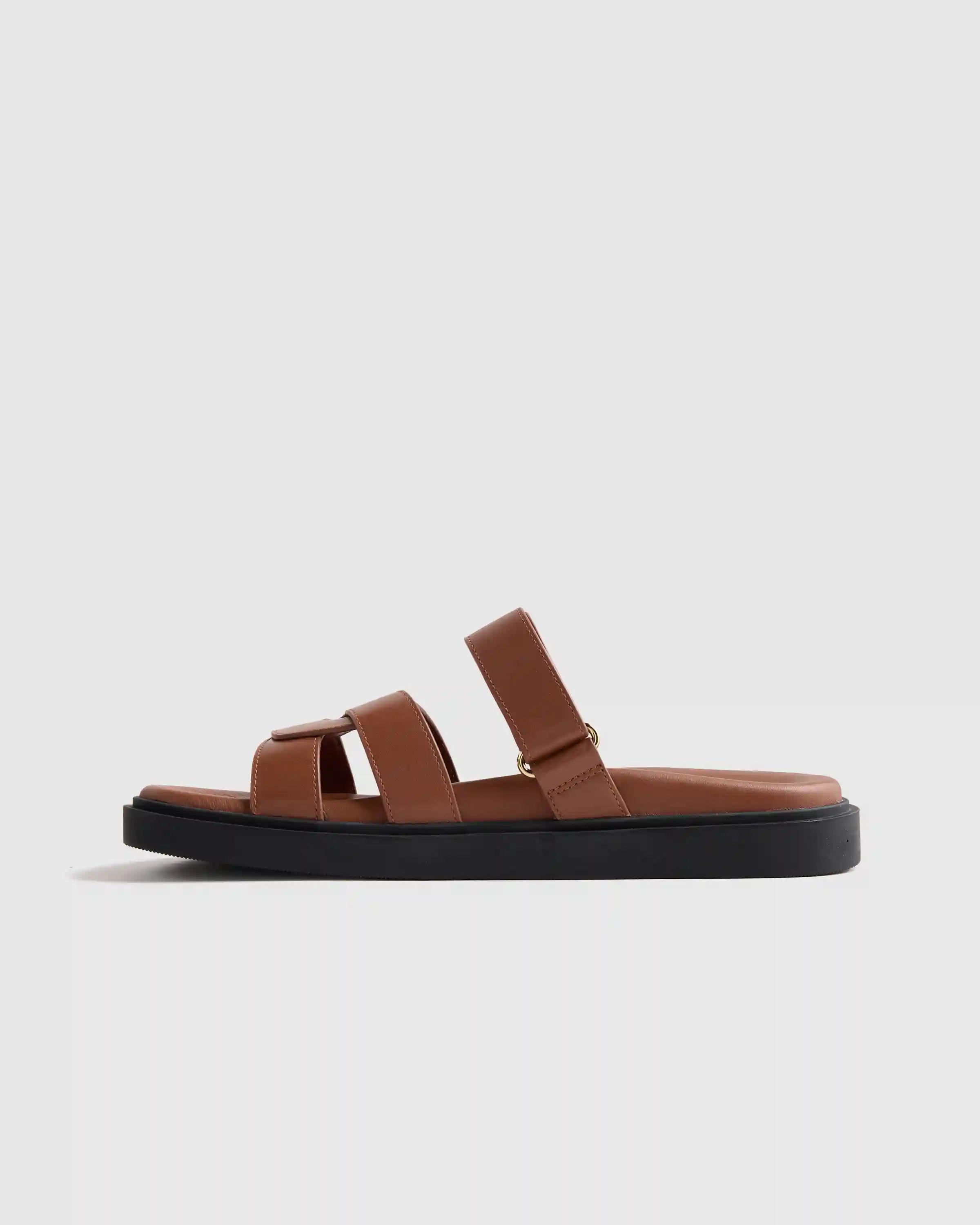 Italian Leather Sport Slide Sandal