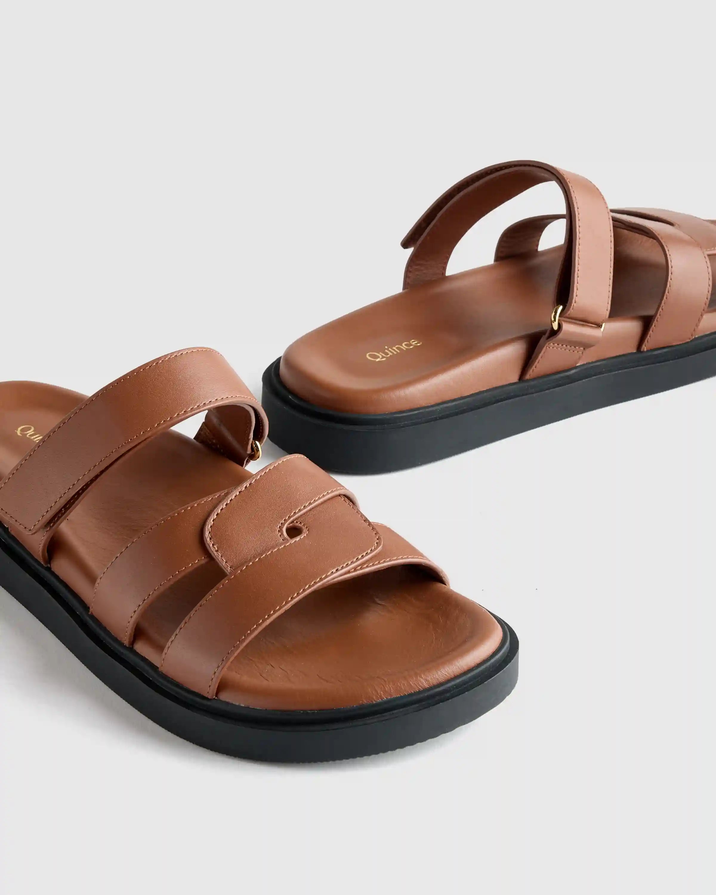 Italian Leather Sport Slide Sandal
