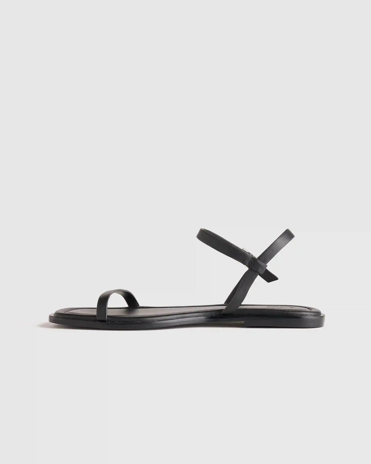 Italian Leather Ankle Strap Flat Sandal