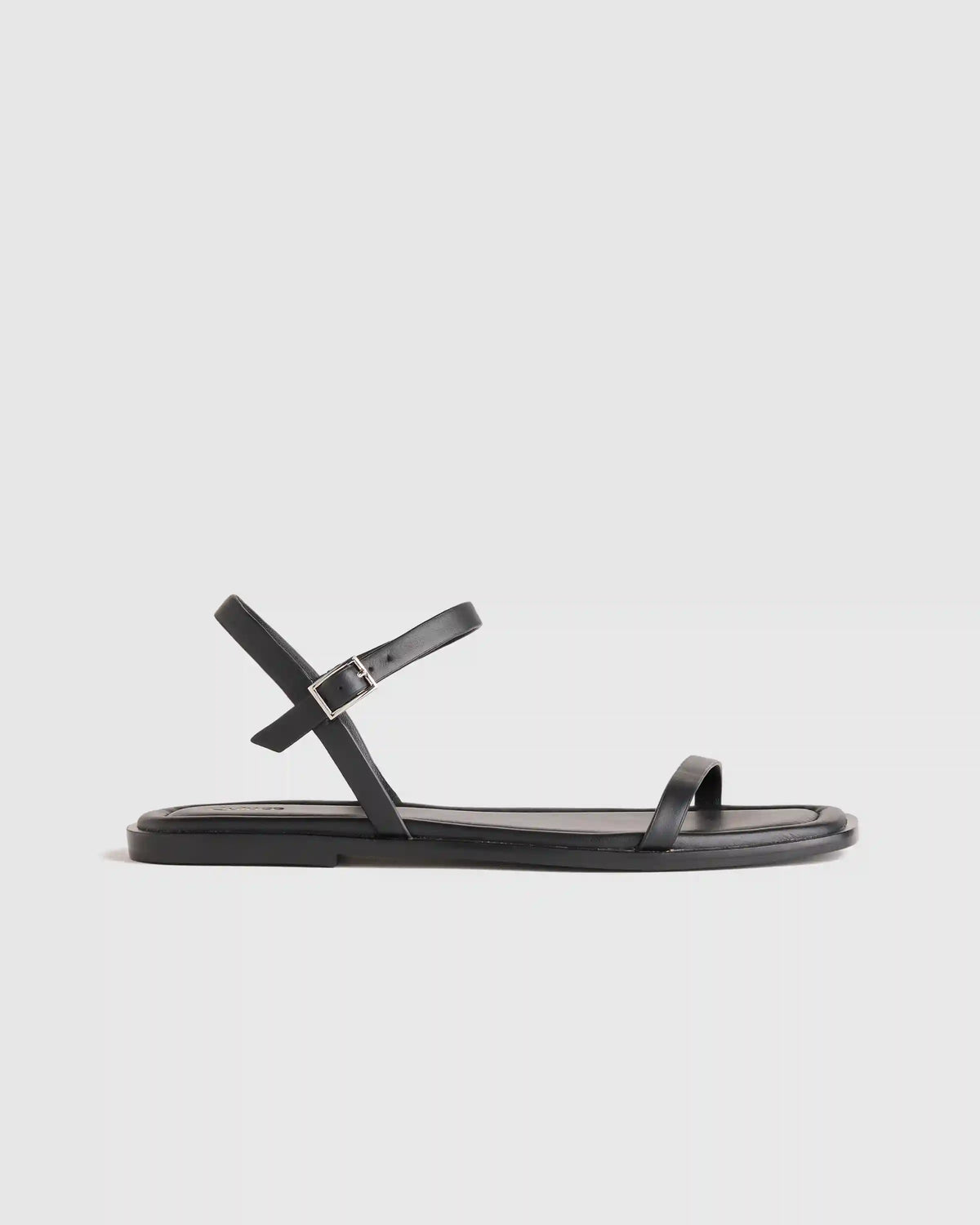 Italian Leather Ankle Strap Flat Sandal